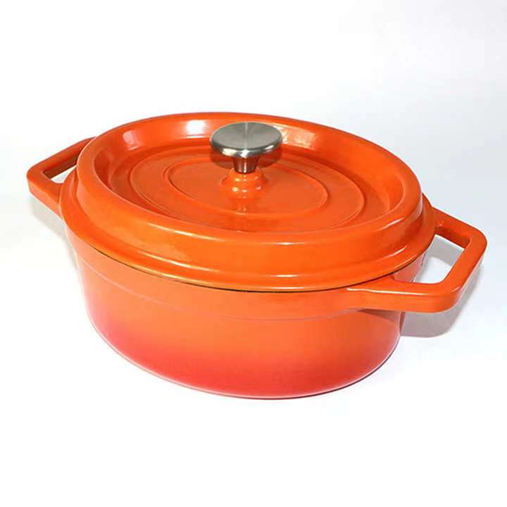 Low MOQ Custom Kitchen Enameled Dutch Oven Cast Iron Cookware Casserole