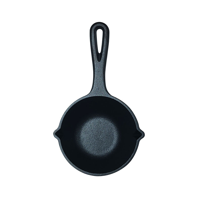 High Quality Round Pre-seasoned Cast Iron One-piece Stockpot With One Long Handle