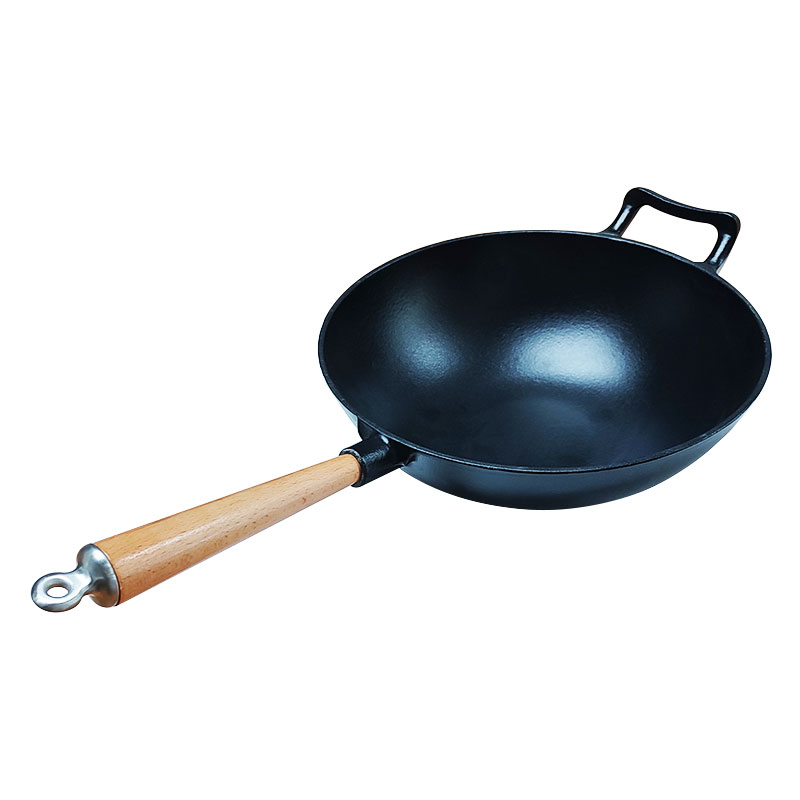 Frying Pan, 10CM Casting Iron Pan with Wood Handle Egg Frying Pan Skillet  Mini Flat Bottomed Pancake Pan Cookware Kitchen Utensils